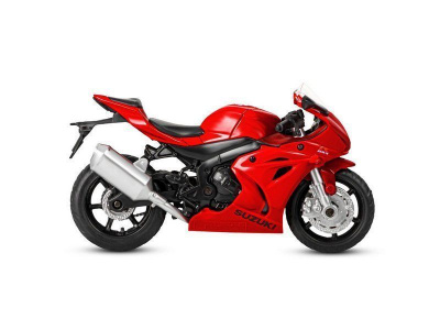 Мотоцикл АВТОПАНОРАМА SUZUKI GSR-R1000, 1/18, металл, красный, свободный ход колес