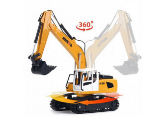 Радиоуправляемый экскаватор HUI NA TOYS 2.4G 6CH (дальность 8 м) 1/24 RTR