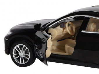 Машина АВТОПАНОРАМА BMW X6, черный, 1/32, свет, звук, инерция, в/к 17,5*13,5*9 см