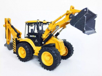 Металлический колесный экскаватор HUI NA TOYS 1/50