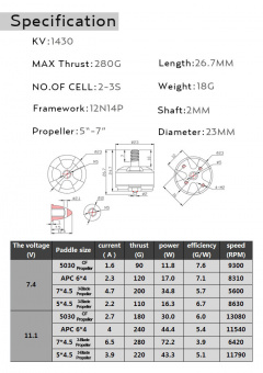 EMAX MT1806 (1430KV) CW