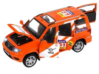 Машина ''АВТОПАНОРАМА'' УАЗ PATRIOT RALLY, 1/26, свет, звук, инерция, в/к 24,5*12,5*10,5 см