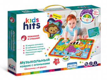 Интерактивная игрушка Kids Hits Музыкальный коврик с огоньками Обезьянка и ее друзья