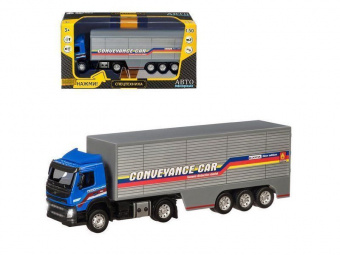 Машина ''АВТОПАНОРАМА'' Volvo, синий, 1/50, свет, звук, в/к 28*14*10 см