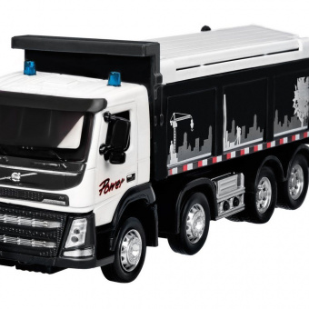 Машина ''АВТОПАНОРАМА'' Volvo самосвал, белый, 1/50, свет, звук, в/к 28*14*10 см