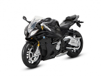 Мотоцикл АВТОПАНОРАМА BMW S1000R, 1/12, металл, черный, свободный ход колес
