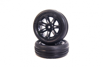 Tracer 2.2 Tires mounted on Titan 2.2 Black Wheels, Front