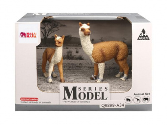 Набор фигурок животных MASAI MARA MM211-134 серии Мир диких животных: Семья лам, 2 пр.