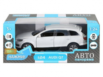 Машина ''АВТОПАНОРАМА'' Audi Q7, белый, 1/24, свет, звук, в/к 24,5*12,5*10,5 см