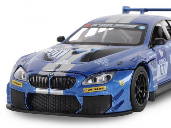 Машина ''АВТОПАНОРАМА'' BMW M6 GT3, синий, 1/24, свет, звук, в/к 24,5*12,5*10,5 см
