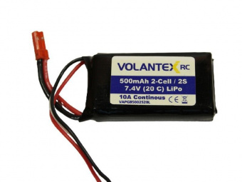 Аккумулятор Li-Po 500mAh, 7,4V JST для самолета Volantex RC Mustang