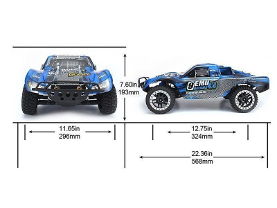 Радиоуправляемый шорт-корс Remo Hobby 9EMU (синий) 4WD 2.4G 1/8 RTR